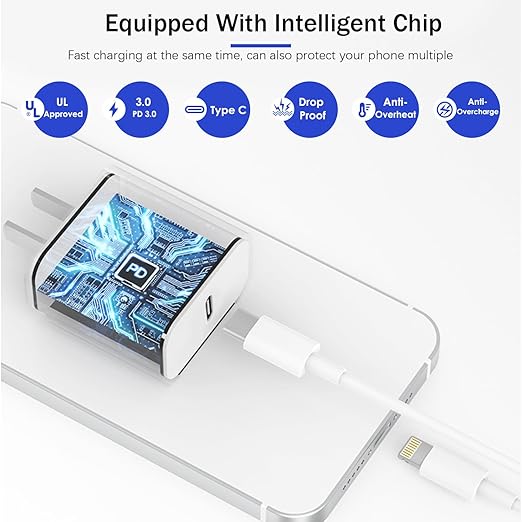 【Apple MFi Certified】Fast Charger iPhone,Fast i Phone Charging Cord 3Pack i Phone Charger Fast Charging Plug Block 6FT USB C to Lightning Cable for iPhone 14/14 ProMax/Plus/13 Mini/12/11/XR/XS,AirPods