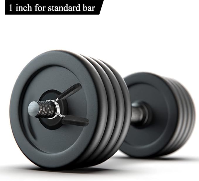 EastyGold Barbell Clamps Dumbbell Spring Clip Circlip Collars 1 Inch Weight Bars Clips Fitness Weightlifting Lock Buckle 1 Inch for Standard Bar Barbell Strength Training Gym Accessory