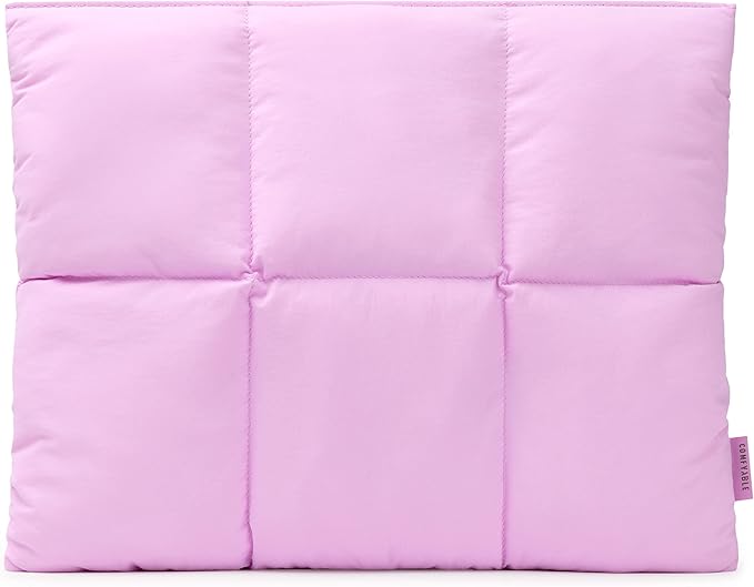 Comfyable Puffy Laptop Sleeve 15 16 Inch, Quilted Puffer Laptop Carrying Case for Women, Pillow Pouch Compatible for MacBook Air M5 & MacBook Pro M5 Pro/Max 2026, Lavender