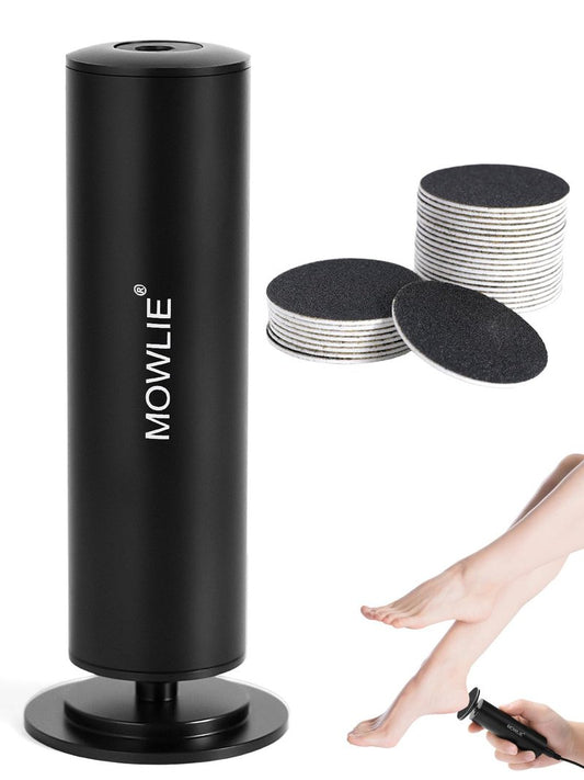Electric Foot Callus Remover,MOWLIE Electric Foot Care Tools with Speed Controller and 60pcs Replacement Sandpaper Disk for Men Women Dead Dry Crack Skin Calluses (Blue)