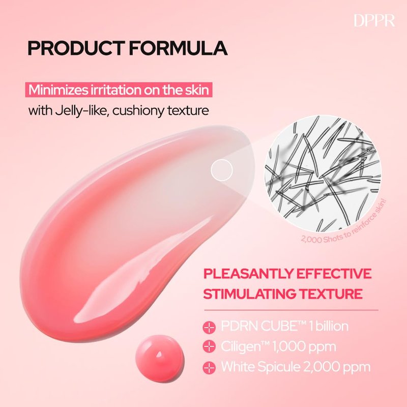 DPPR PDRNCUBE Middleshot 2000 Serum, Facial Serum for Daily Skin Care, Glass Skin, Pink Collagen Serum for Glowy Skin, Serum for Smile Lines, Korean Skincare, Niacinamide(1.01 fl.oz / 30ml)