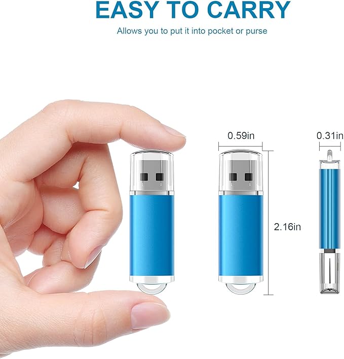 TOPESEL 50 Pack 4GB USB 2.0 Flash Drive High Speed Thumb Drive Memory Stick Jump Drive 4G USB Drive Zip Drive for PC laptops, Tablets, TVs, car Audio Blue(50Pack 4G)