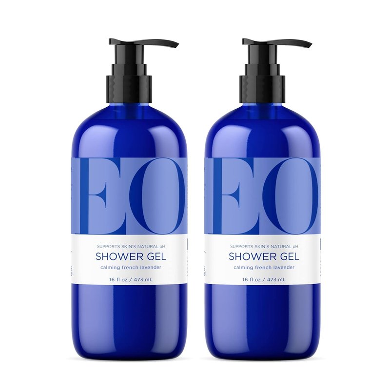 EO Shower Gel | Organic Lavender Body Wash - 16 Ounce Pack of 2, Plant-Based Skin Conditioner with Essential Oils