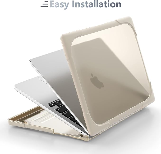Batianda FlexStand Heavy Duty Case for MacBook Air 13.6 inch, Matte Khaki