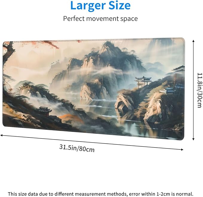 PPZCXWP Large Mouse Pads Anime Landscape Mountain Wilderness Wonderland Non-Slip Rubber Base Gaming Mousepad, Keyboard and Mouse Pad with Stitched Edges,PC Desk Mat for Game,Work,Office(31.5"*11.8")