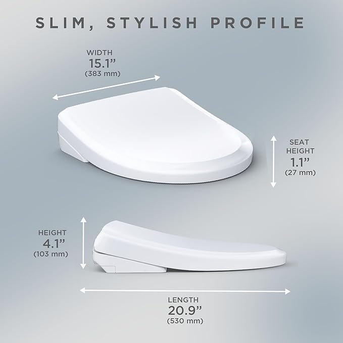 TOTOÂ® WASHLETÂ®+ S7A Electronic Bidet Toilet Seat, EWATER+Â® Bowl and Wand Cleaning, Auto Open and Close Classic Lid, Elongated, Cotton White - SW4734AT40#01