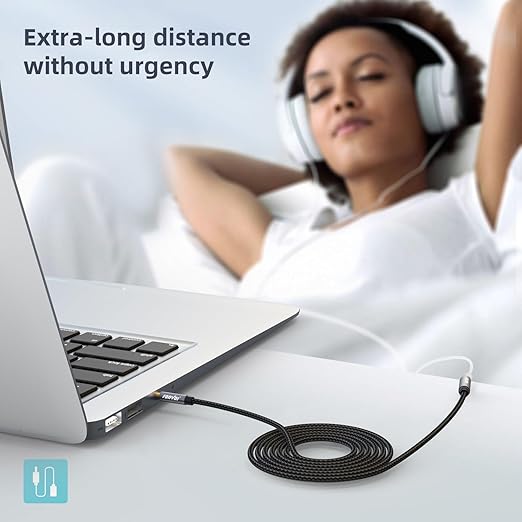 FONVOi 20FT 3.5mm Aux Jack Audio Extension Cable,Male to Female,TRS Headphone Extension Cable Compatible with Heaphone, MP3 Players iPhone iPad Tablets Media Player