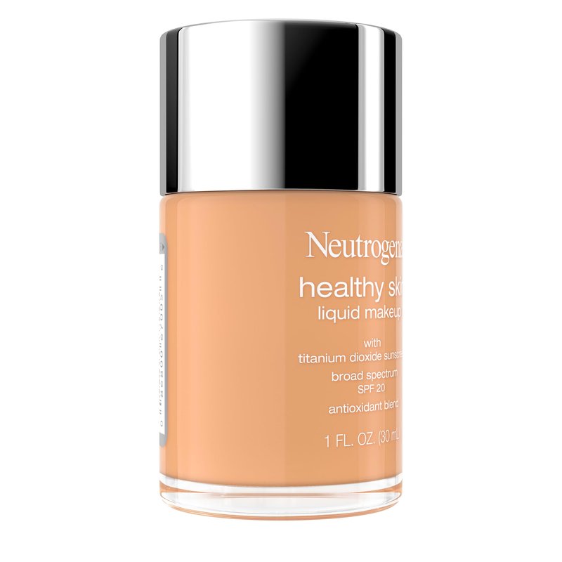 Neutrogena Healthy Skin Liquid Foundation Makeup with Broad Spectrum SPF 20 Sunscreen, Lightweight, Medium Coverage Makeup with Sunscreen and Pro-Vitamin B5, Soft Beige 350C, 1 fl. oz