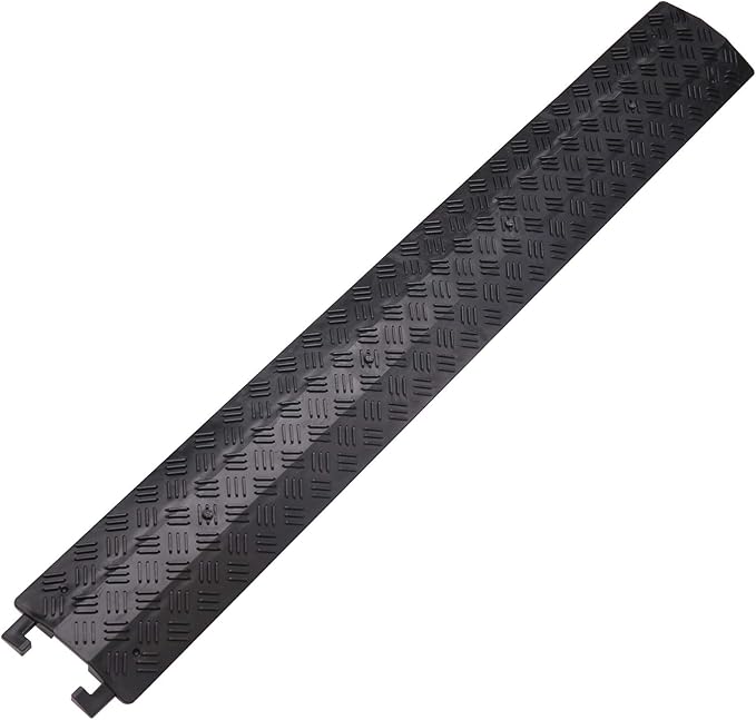 Anbotek - Small 3 Pack - Floor Cord Cover Cord Protector Drop Over Drop Trak Cable Ramp for Office Warehouse - Black