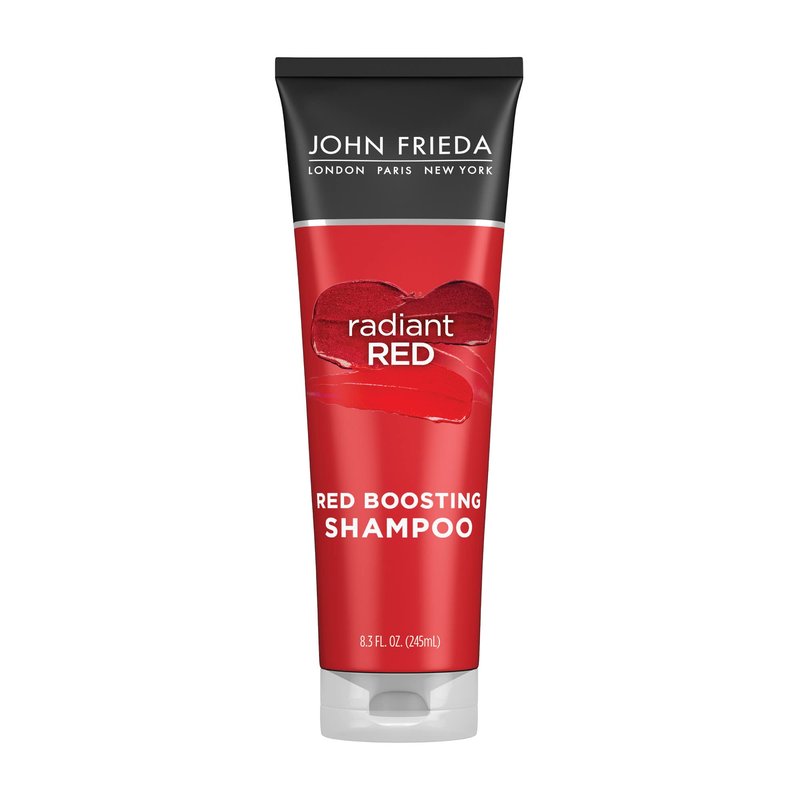John Frieda Radiant Red, Red Boosting Shampoo, Enhances and Protects Red Tones with Pomegranate Extract and Vitamin E for Natural or Color-Treated Red Hair, 8.3 Oz