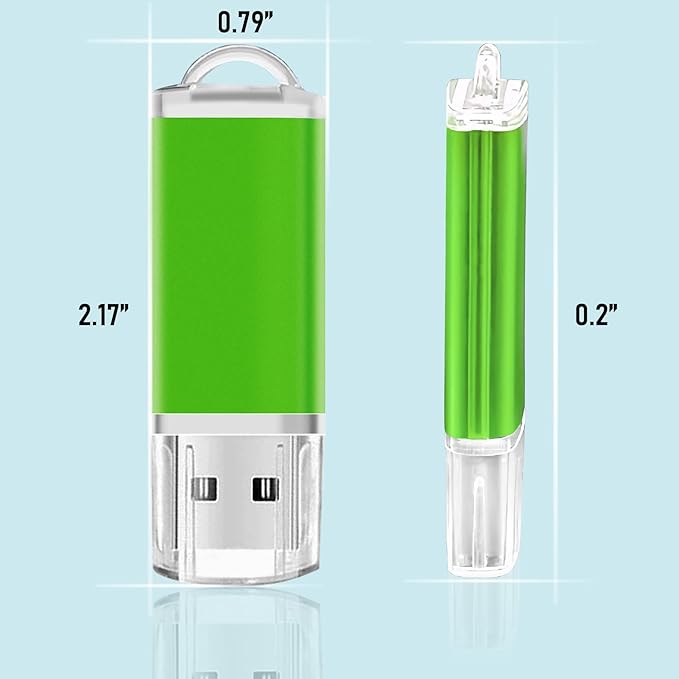 2GB USB Flash Drive 20 Pack Nicepicten Bulk USB Thumb Drives Jump Zip Drive USB 2.0 Memory Stick Flash Drive 2GB with 20PCS Lanyard Label - Green