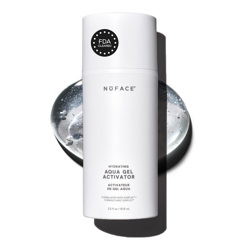 NuFACE IonPlex Aqua Gel Activator - Microcurrent Facial Conductive Gel with Hyaluronic Acid | 3.3 oz for 24-Hour Hydration