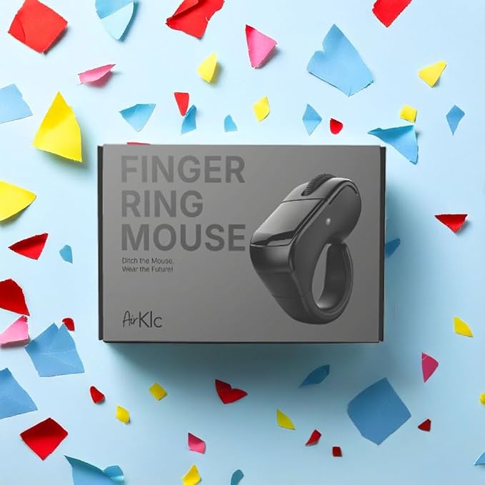 INSTAWOW AirKlc Finger Ring Mouse, Bluetooth Touchpad, Cursor Control, Video Scroll, Compatible with PC, Laptop, Mobile, Tablet