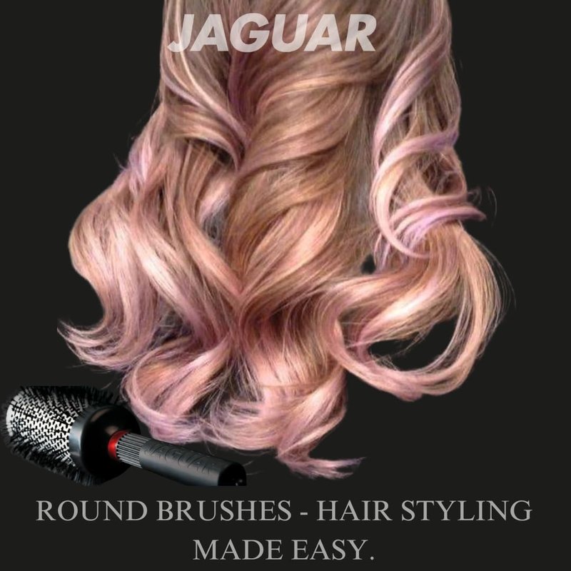 Jaguar T370 Thermal Round Hairbrush 53mm – Boar & Nylon Bristle Blow-Dry Brush for Volume, Smooth Blowouts & Curl – Heat-Retaining Barrel for Fast Styling – Professional Brush for Long Hair