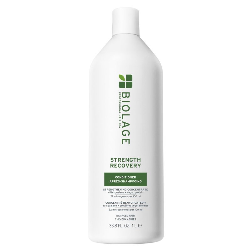 Biolage Strength Recovery Conditioner - Moisturizes & Strengthens Damaged Hair, Softness & Shine, Hydrates and Repairs Damaged Hair, With Olive Squalane & Proteins, Paraben-Free, Vegan, 33.8 Fl Oz