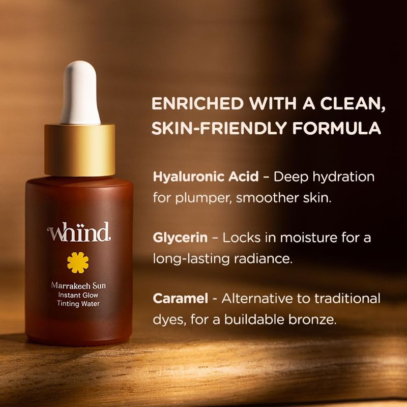WHIND Marrakech Sun Instant Glow Tanner Drops - Lightweight Self-Tanner for Radiant Skin | 1oz / 30ml