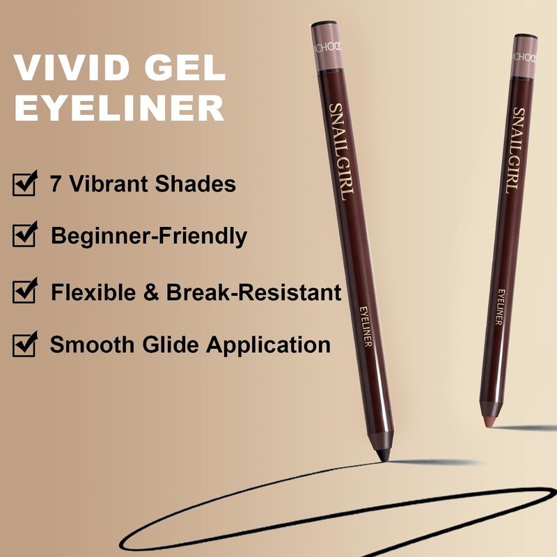 Okerker Graphite Gel Eyeliner Pencil, Waterproof Smudge-proof Long Lasting Graphite Eye Liner, High-Pigmented Smooth Creamy Formula for Mature Women, Eyes Makeup Pen with Sharpener