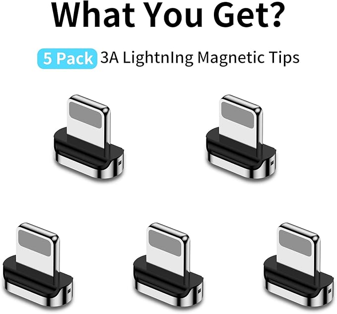 CNakdDG Magnetic Connector Tips Head for Iproduct Devices (5 Pack), only Compatible 3A Magnetic Charging Cable