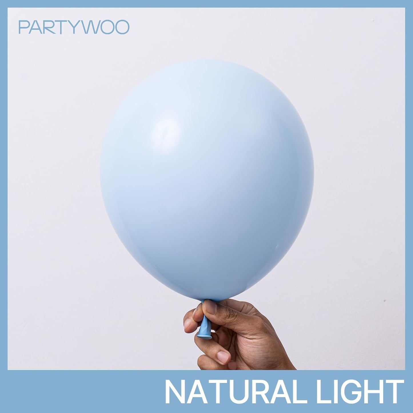 PartyWoo Baby Blue Balloons - 100pcs 12 Inch Light Pastel Aqua Blue for Celebrations & Events