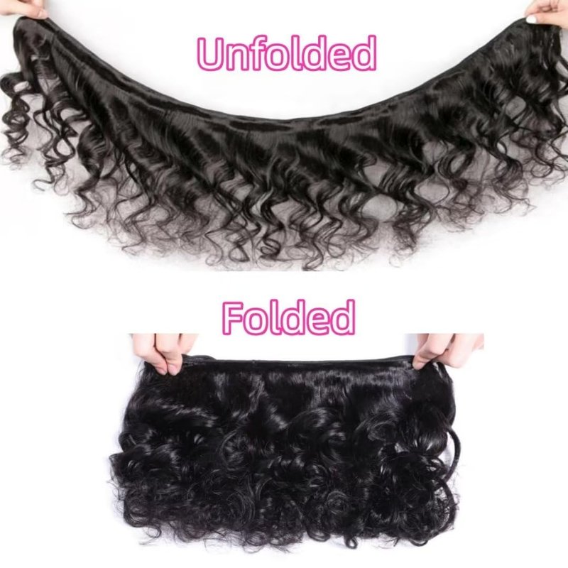 Loose Wave Bundles Human Hair 3Bundles Brazilain Virgin Loose Wave Human Hair Bundles Natural Black Color Can be Dyed (Natural Black, 10 10 10 Inch)