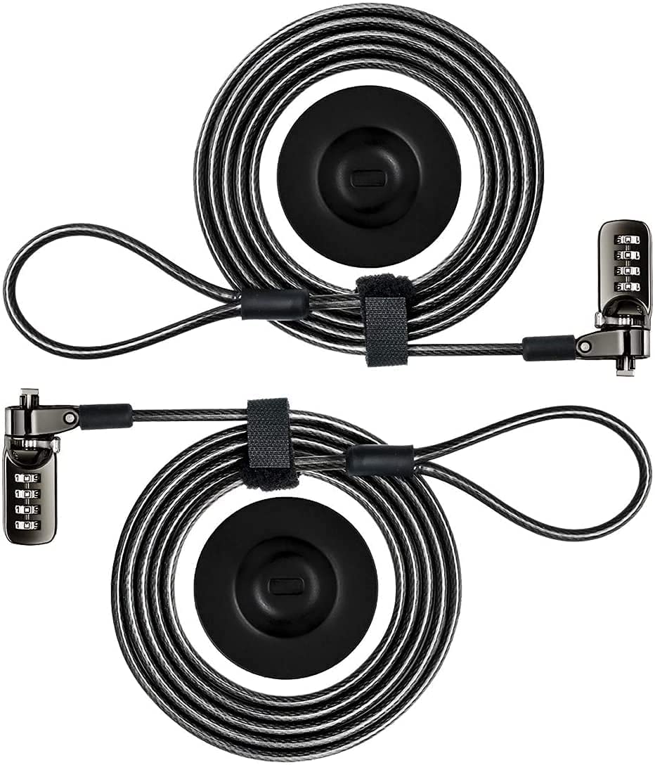 I3C Laptop Cable Lock 4 Digital Combination Lock Security Computer Cable Lock Anti Theft Combination Lock Compatible for Tablet Laptop (2 Packs)