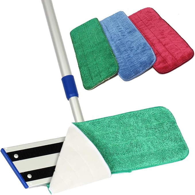 Arkwright Spray Mop Replacement Pads - (Case of 120) Bulk Microfiber Flat Dry and Wet Refill Mop Pads Floor Cleaning, Compatible with Bona and Rubbermaid, Fits All Mop Heads, 24 in, Blue