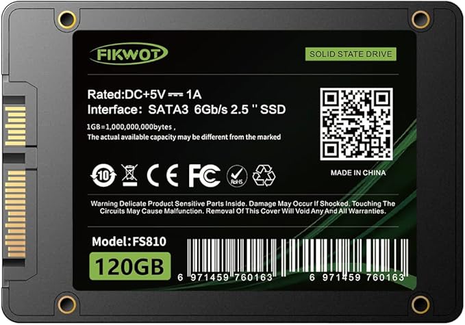 Fikwot FS810 500GB SSD, 2.5" SSD SATA III 6Gb/s, Solid State Drives, Up to 560MB/s, 3D NAND TLC Flash, Internal SSD for Desktops and Laptops(Black)