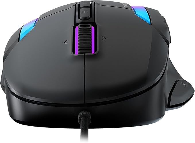 Turtle Beach Kone II Wired RGB Gaming Mouse, 26000 DPI Optical Sensor, 100M Click Life Optical Switches, 23 Customizable Inputs, Ergonomic Design, 4D Scroll Wheel, Pure PTFE Glides - Ash Black