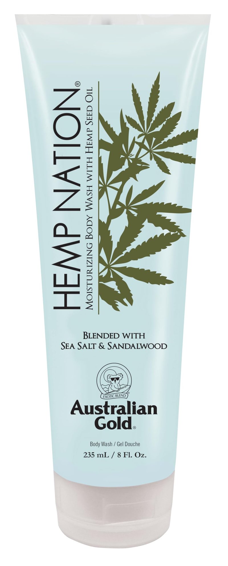 Australian Gold Hemp Nation Shower Bundle - Sea Salt & Sandalwood Body Wash (8 Fl Oz) and Agave & Lime Body Scrub (8 Fl Oz), Moisturizing Wash and Exfoliating Scrub, Pure Hemp Seed Oil