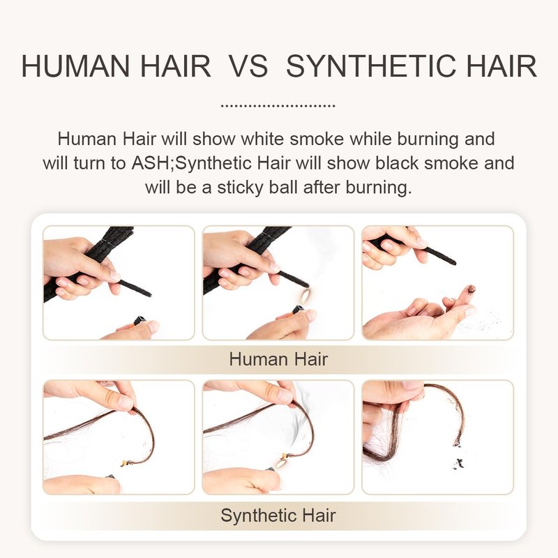 Real Human Hair Dreadlock Extensions - 16 Inch, 10 Strands, Soft & Dyeable | 0.6cm Thickness