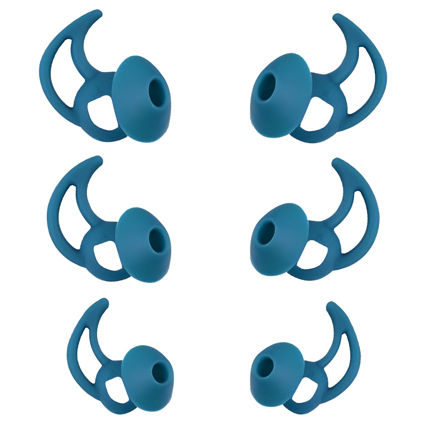 WKYMY Ear Bud Pads Replacement Ear Tips Silicone Earbud Tips Compatible with Bose Quietcomfort and Sport Headphone Rubber Tips Earbud Covers Eartips 3 Pairs S M L Blue