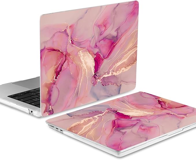 MEEgoodo Case for M5/M4/M3/M2 MacBook Air 13 inch 2026 2025 2024 2022, Fit Model A3449/A3240/A3113/A2681, Case Compatible with MacBook Air 13.6-inch, Gold Splashes Marble