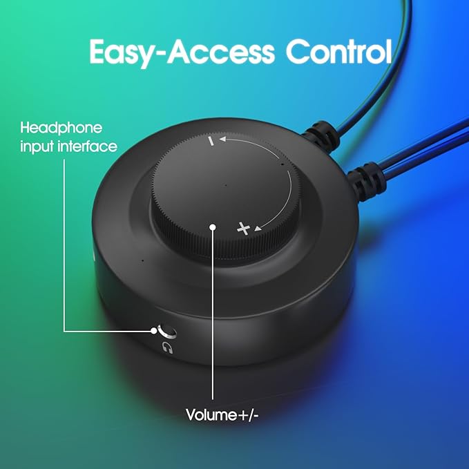 Uakinat Computer Speakers,with 7 Colorful RGB Lights, Headphone Jack, Enhanced Bass and Volume Control, PC Speakers USB Powered Gaming Speakers for Laptop Monitor PC Tablet Phone