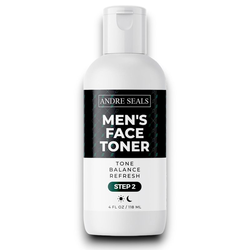 Andre Seals Face Toner for Men | Organic Witch Hazel, Hyaluronic Acid & Green Tea | Pore Minimizer, Hydration, Astringent, Face Tightener, Hydrating Toner, Oil Control, | Facial Toner & Men Skin Care