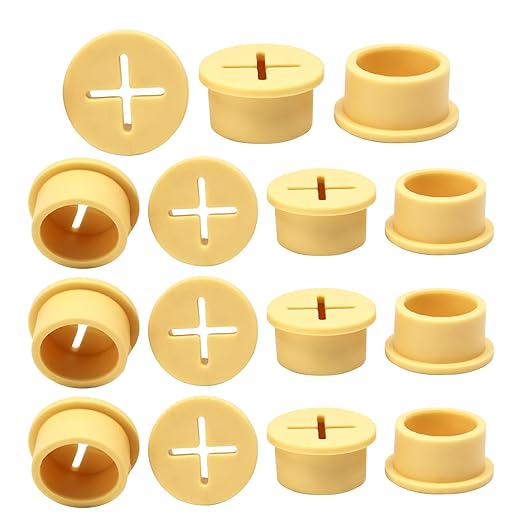 BOPOREAE Desk Grommet, 3/4 in 20 mm Silicone Rubber Grommets, Yellow Desk Hole Cover for Cables, Flexible Wall Cord Pass Through Grommet for Office Table Computer Home Furniture Wire Organizer-15 Pcs