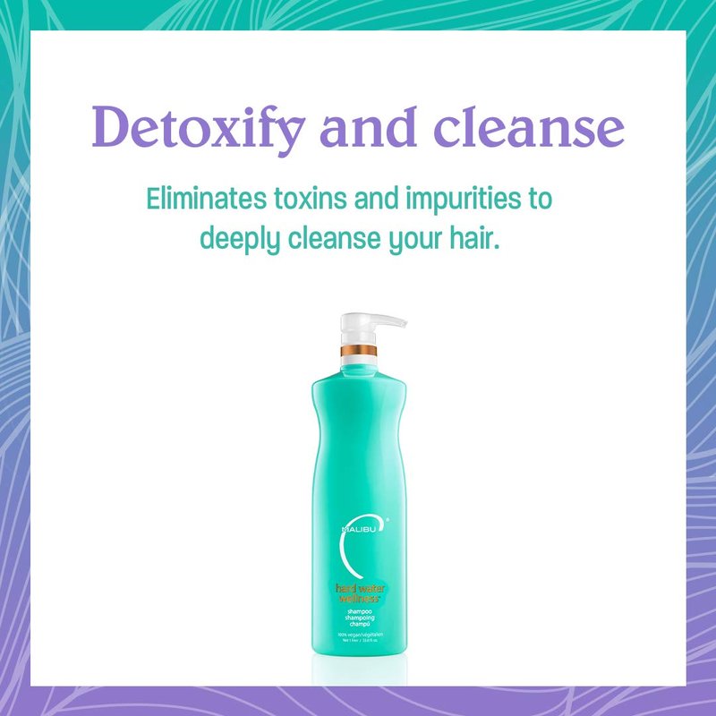 Malibu C Hard Water Wellness Shampoo - Hydrating, Sulfate-Free Formula for Mineral Buildup | 33.8 oz