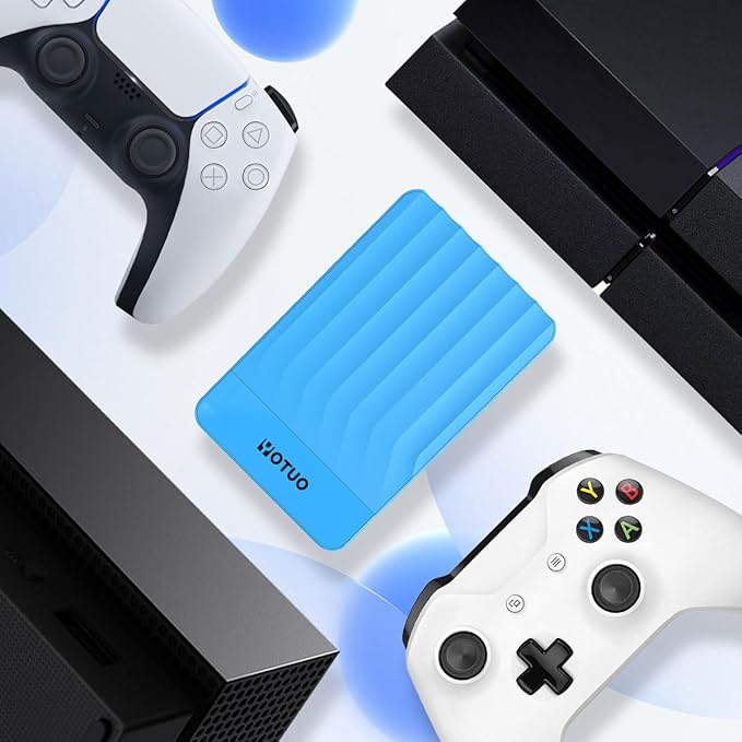 YOTUO 1TB External Hard Drive, Portable Storage Expansion HDD, USB 3.0 & USB-C for PC, Mac, Desktop, Laptop, Smartphone, PS4, Xbox One, Xbox 360, Office & Game, Blue