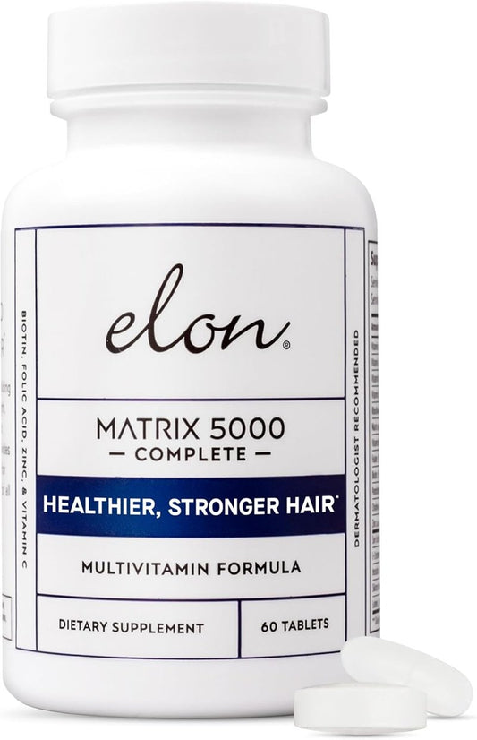 Elon Matrix 5000 Multivitamin - Biotin Supplement for Healthy Skin, Hair & Nails | 60-Day Supply