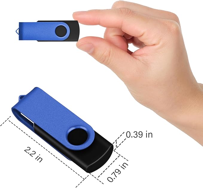EASTBULL 16GB USB Flash Drive Bulk Thumb Drives 20 Pack with Lanyards USB 2.0 Memory Sticks Zip Drive Pen Drive for Storage and Backup Blue 20PCS 16GB