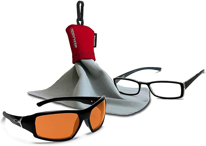 SPUDZ Classic Microfiber Lens Cleaner – Clip-On Pouch, Washable – for Binoculars, Scopes, Glasses, Screens | Classic | Alpine Mountain Camo, 6 x 6 Inch