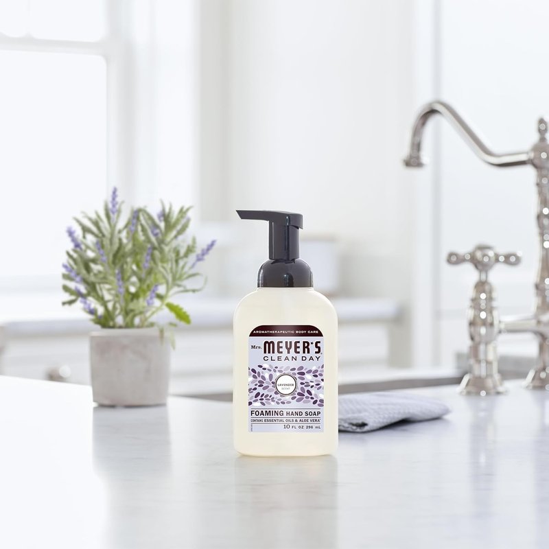 Mrs. MEYER'S CLEAN DAY Foaming Hand Soap 4 Scent Variety Pack, 1 Rain Water, 1 Lavender, 1 Lemon Verbena, 1 Watermelon, 10 OZ Each, 1 CT
