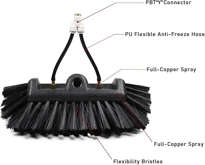 Window Cleaning Wand, Water Feeding Telescopic Brush for Pv Panel Cleaning - 12m/40ft, Roof Cleaning Tool Window Cleaner Kit,35cmbrushhead-12M/39FT