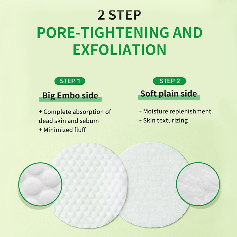 Real Cica Calming Zero Pore Toner Pads 70 Sheets Big Embo, Korean Beauty Facial Pads, Centella Asiatica, PHA, LHA, and Madecassoside, for Pore Tightening, Moisturizing, Hypoallergenic