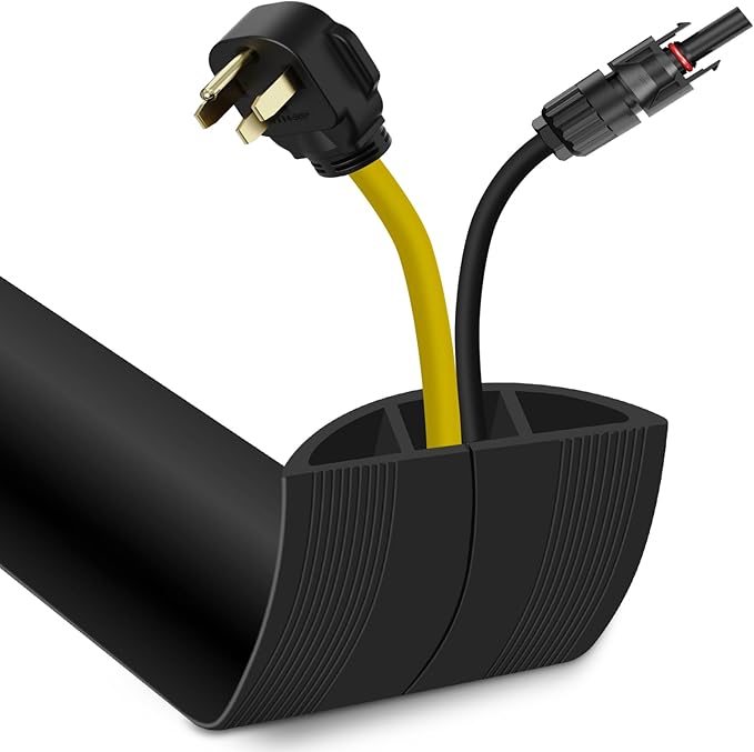 JAHOMFAI Floor Cord Cover 10FT Cord Covers for Wires on Floor Protect Wires & Prevent Trip Hazards, Easy to Cut for Home, Office, School, Concerts, Cavity W0.6in x H0.32in