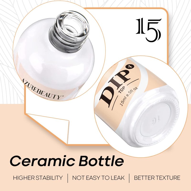Clear Dip Powder for Nails - Essential Transparent Dipping Build Powder + Dip Powder Liquid Set 15ml/0.5oz