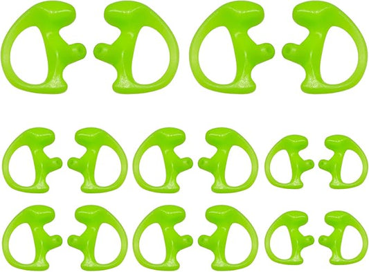 POFENAL Silicone Replacement Earmold for Motorola/Baofeng/Retavis Radios - Police Walkie Talkie & Law Enforcement Soft Earpiece Inserts (8 Pair, Green - 2L/4M/2S)