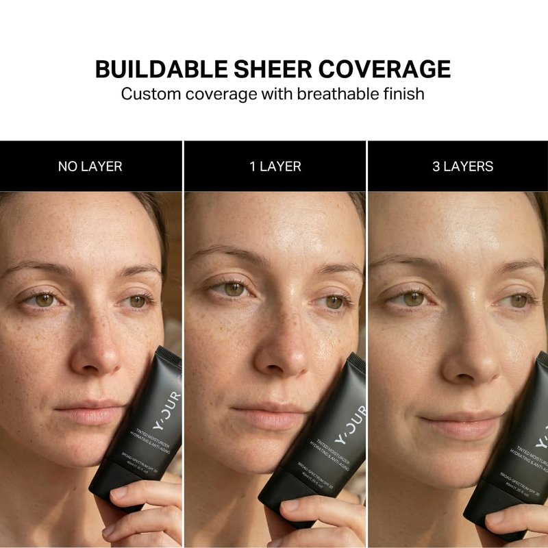Y'OUR Tinted Moisturizer SPF 30 - Anti-Aging Hydrating BB Cream for All Skin Types | 1.35 oz (Light)