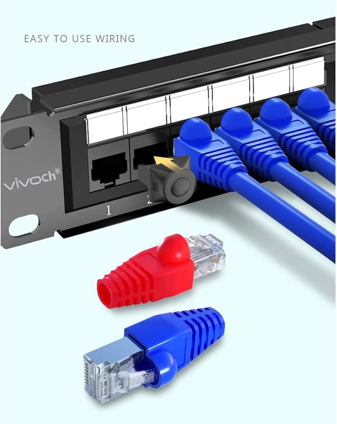 VIVOCH 50 Pcs Cat5 Cat5E Cat6 Strain Relief Boot, RJ45 Plug Connector Cover Modular Network Plug Connector Cap Cable Connector Boots, Black