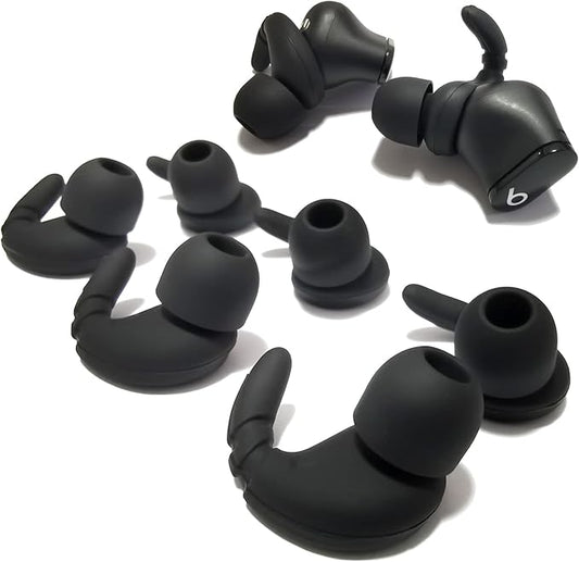 Anti-Slip Ear Hooks & Tips for Beats Studio Buds – Secure Fit, Noise Isolating Replacement Earbuds Tips, 3 Pairs