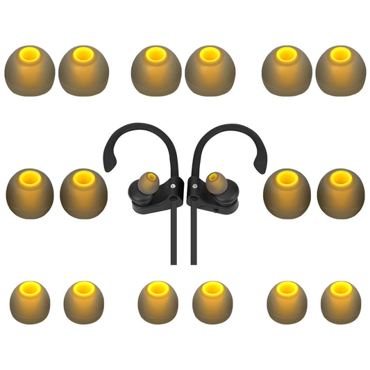 TSZYYM Replacement Earbud Tips Soft Anti Slip Washable and Reusable Silicone Fit Most In-Ear Earbuds (Inner Hole 3.8mm-5.1mm) 18pcs S M L